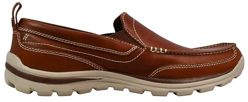 Skechers Mens Superior Gains Loafer, Luggage, 8 M US