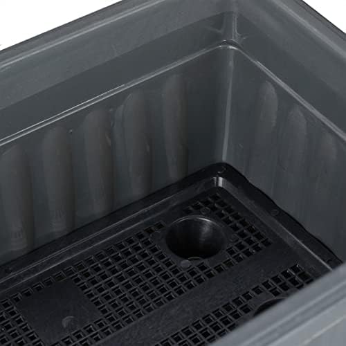 Relaxdays Set of 2 Plastic Flower Trough H x D 14 x 59 x 21 cm Indoor and Outdoor Plant Box Anthracite, Charcoal, 2-Set