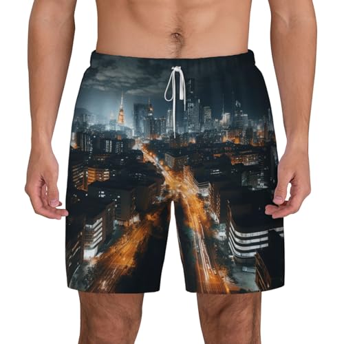 Short de bain séchage rapide homme City Night View anti-humidité