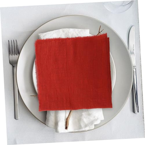 Servilleta de tela ovalada roja de poliéster 43x43 cm miniatura 4