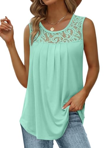 Saloogoe Womens Tank Tops 2026 Long Work Shirts Maternity Summer Clothes Flowy Green L