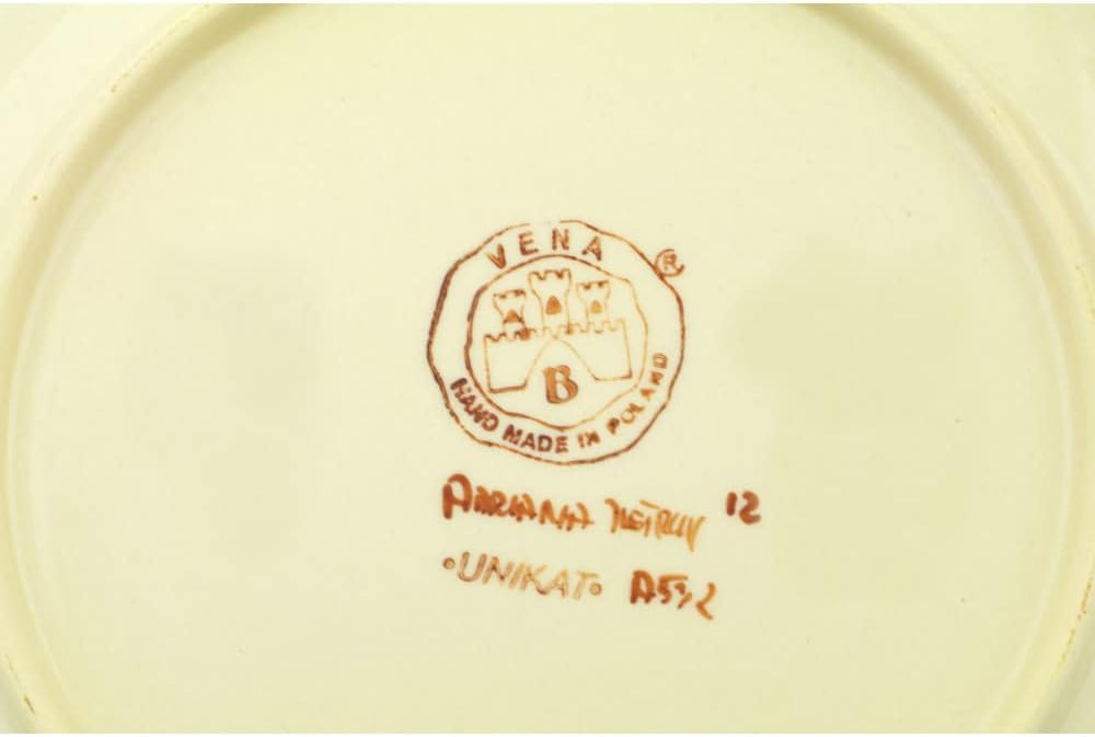 Polmedia Polish Pottery Cheese Lady UNIKAT - Wild Peonies Pattern Handmade in Boleslawiec Poland + Certificate of Authenticity
