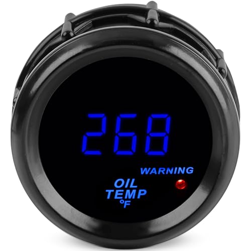 JDMEXEV 104-302℉ Oil Temp Temperature Gauge Meter Kit 2inch 52mm DC12V for Boat Marine Car Truck Vehicle Automotive