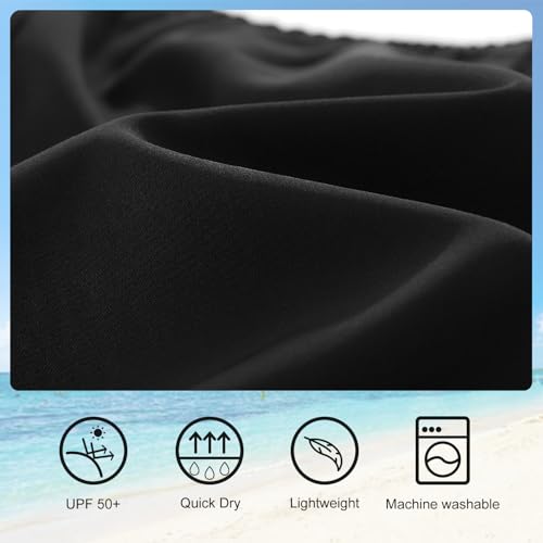 APTRO Damen Badeshorts Strandshorts Boardshorts Badehose Wassersport UV Schutz Sommer Sport Shorts Einfarbig Schwarz WS034 S 5