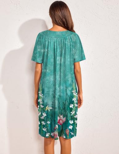 Image of Ekouaer 2 Pack House Dresses for Women with Pockets Short Sleeve Moo Moos