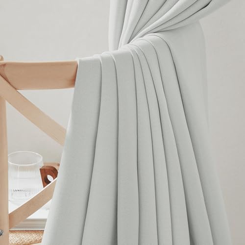 NICETOWN Faux Linen Room Darkening Living Room Curtains, Pinch Pleated Curtains Thick Linen Blend Thermal Insulated Noise Reducing Window Drapes for Bedroom, Greyish White, W50 x 96, Set of 2 - image 4