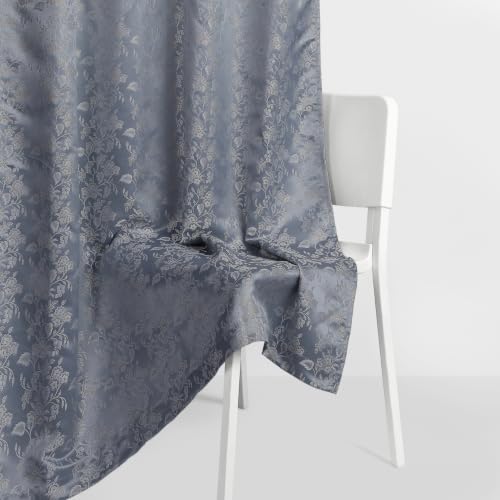 Image of haus & kinder Jacquard Door Curtains 7 Feet Long Pack of 1 Door Curtain, 7 Feet Curtains for Door (Spring Trellis, Mint 130x213 CM)