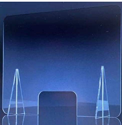 Mampara de metacrilato protectora low cost para mostrador con amplia ventanilla para mostrador ofician negocios farmacias 80X120