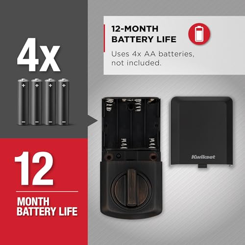 Kwikset SmartCode 270 Keyless Electronic Touchpad Deadbolt, Auto Door Lock, SmartKey Re-Key Security, Venetian Bronze