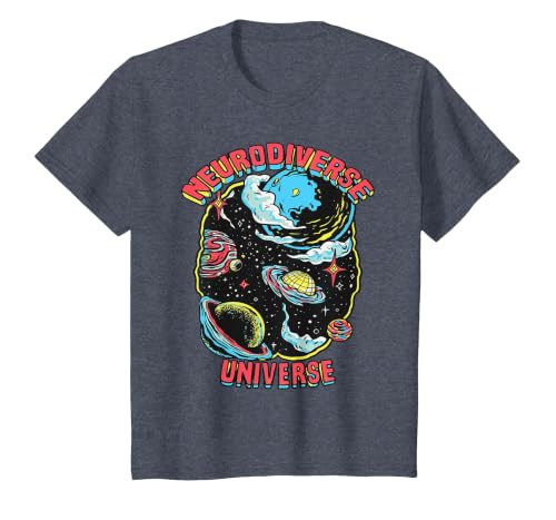 Neurodiverse Universe Neurodiversity Embrace ADHD Autism ASD T-Shirt, Youth, Heather Blue, 4T