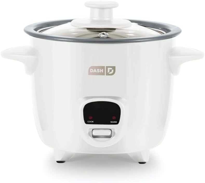 Dash Mini Ceramic Rice Cooker - Designed for Single-Serve Cooking - Compact Rice Cooker with Nonstick Removable Pot, Keep Warm Function & Easy-to-Clean Sleek Design - White Ceramic