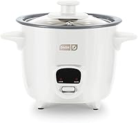 Dash Mini Ceramic Rice Cooker - Single-Serve Compact Cooker with Nonstick Pot, Keep Warm & Easy-Clean Design - White
