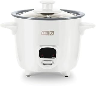 Dash Mini Ceramic Rice Cooker - Designed for Single-Serve Cooking - Compact Rice Cooker with Nonstick Removable Pot, Keep Warm Function & Easy-to-Clean Sleek Design - White Ceramic