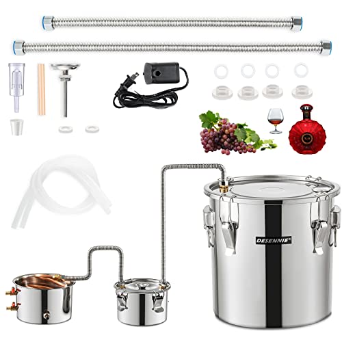Image of Shine Still Alcohol Distiller Home Brewing Distillery Kit 13 .2 Gallon with Stainless Pot and Thumper Keg Water Pump Copper Coil for DIY Whisky Brandy Wine Making