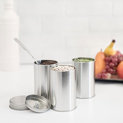 Tea Tin Canister with Airtight Double Lids for Loose Tea - Small Kitchen Canisters for Tea Coffee Sugar Storage, Loose Leaf Tea Tin Containers by SilverOnyx - Tea Canister - 1 pc - Thumbnail 4