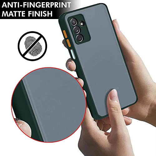 Image of TheGiftKart Translucent Hybrid Back Cover Case for Samsung Galaxy F23 5G | Smoked Matte Back | 360 Degree Protection | Protective Hard Back Case Cover for Samsung F23 (PC & TPU | Green Bumper)