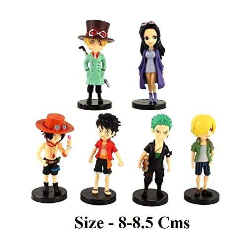 Image of Trunkin One Piece 6 Pcs Small Anime Action Figure Set Luffy Zoro Sanji Ace Sabo Robin PVC Figures Weeb Manga Collection Model Doll Gift Action Figurine
