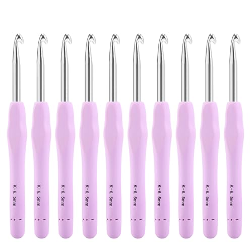 Image of Vodiye 10PCS Crochet Hooks, Professional Extra Long 6.5mm Crochet Hook, Ergonomic Handle Crochet Hooks Set, Crochet Needle for Beginners and Experienced Crochet Hooks Lovers (10pcs - 6.5mm)