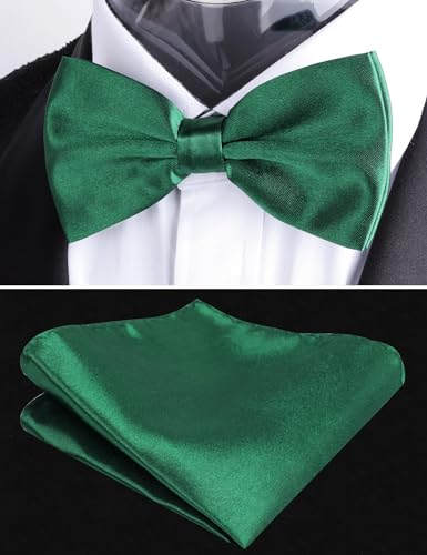 Image of Alizeal Mens Multicolored Silk Solid Cummerbund Bow Tie Set | with Cummerbund Pocket Square Pre-tied Adjustable for Mens Gift
