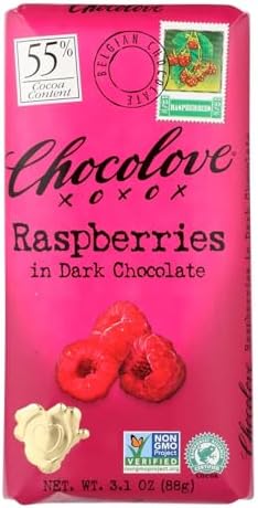 Chocolove Xoxo Dark Chocolate Raspberry Bar 3.1 Ounce (Pack of 12)