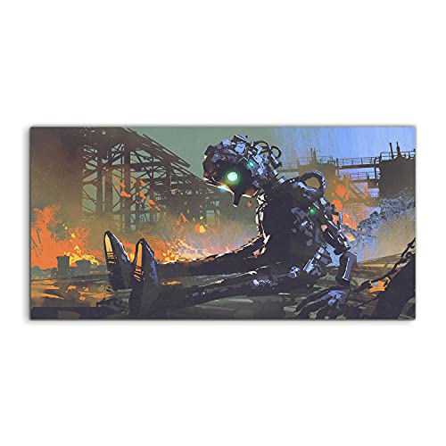 Tableau en verre trempé 100x50 cm Robot Deco salon moderne