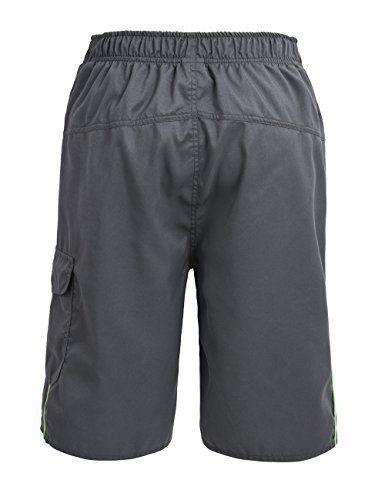 unitop Men's Lightweight Swim Trunks Quick Dry Board Shorts Gray and Green 38
