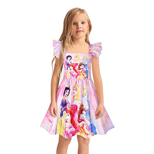 Princess Dress Square Neck Toddler Girls Dress Up Clothes Ruffles Sleeve Tie Costume For Little Girls #TOP1