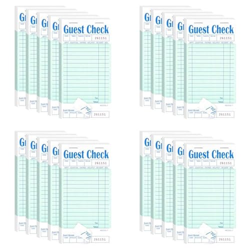 Blocs-notes de serveur anti-déchirure lot de 20 chéquiers d'invités vert restaurant