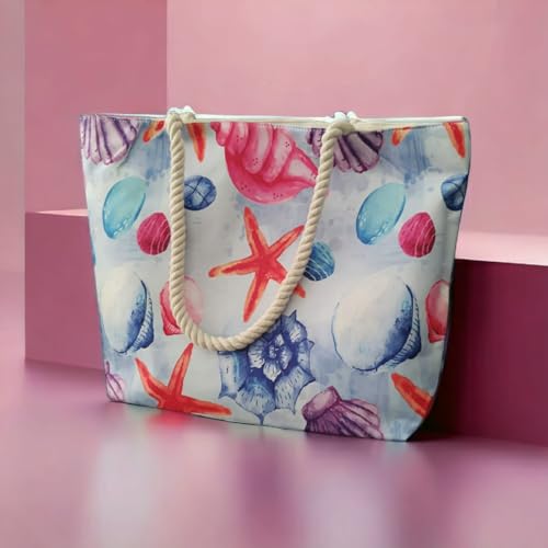 Bolsa de Praia Grande Piscina Verão Viagem Sacola Blogueira Moda Praia Feminina Alça Ombro Dobrável