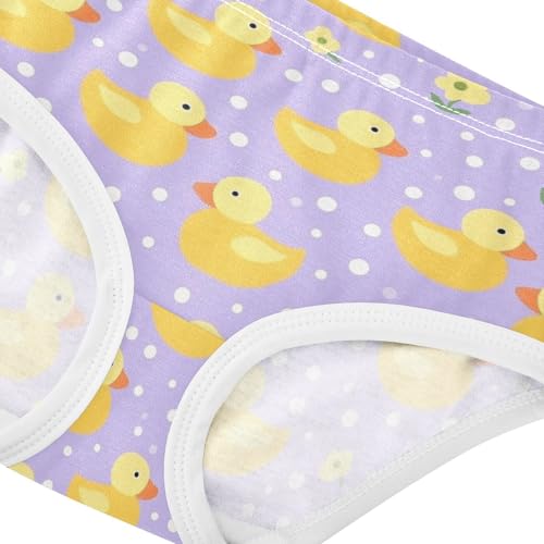 Wusikd Yellow Ducks Girls' Underwear Cotton Lavender Girls Briefs Soft Toddler Underwear 2T4