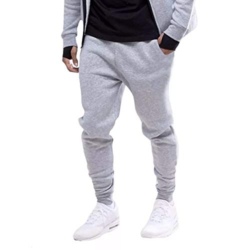 Calça Masculina Moletom Esporte Macio (Cinza Mescla, M)