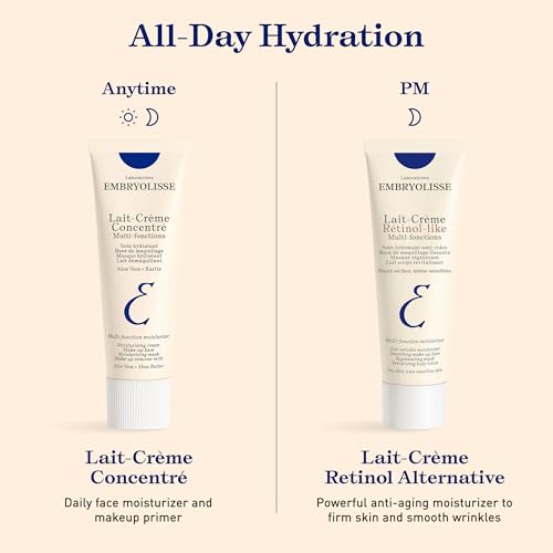 Embryolisse Lait-Crème Concentré, Multifunction Daily Face Moisturizer and Makeup Primer, Suitable for All Skin Types. French Face Cream With Shea Butter & Aloe Vera, 2.54 FlOz