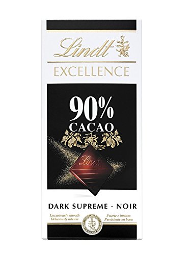 Lindt Excellence Intense Dark 90% Cocoa Chocolate Bar, 100g