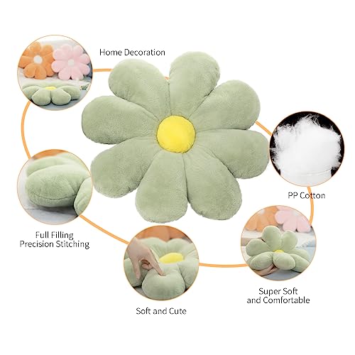 Fionout Flower Pillow Decorative Throw Pillows Super Soft Daisy Flower Floor Plush Pillow Seating Custion For Reading Pillow And Room Dector Pillow(45Cm/17.7Inch Beige) #TOP2