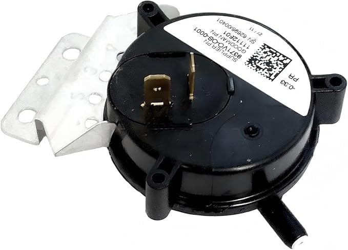 11112501 Furnace Vacuum Air Pressure Switch Fits Amana Gas Furnace Air Pressure Switch -0.33 PR .33