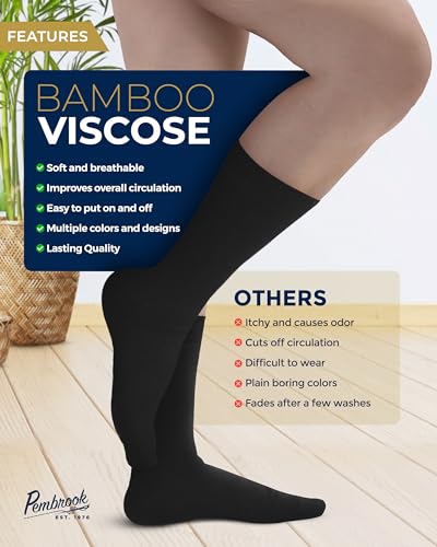 Pembrook Bamboo Viscose Dress Socks Women - 4 Pairs Crew Trouser Socks Women | Moisture Wicking Thin Socks Women3