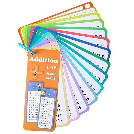Image of DDivision Flash Cards 1-12 Math Learning Set - Reusable Dry Erase Flashcards with Marker & Binder Ring - Wipe Clean Laminated Arithmetic Practice Cards for Kids, Classroom