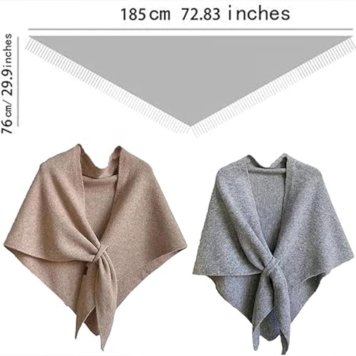 Abundantal Scarf, Women's Solid Color Scarf, Women's Solid Color Wool Blend Shawl, Knitted Shawls and Wraps4