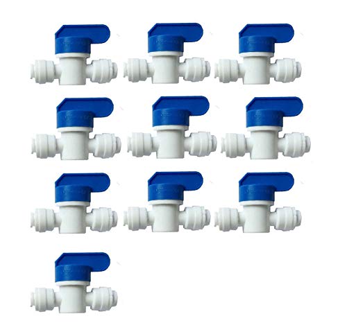 Neeshow 1/4-Inch Tube Quick Connector Ball Valve for water filters,water purifiers, Set Of 10