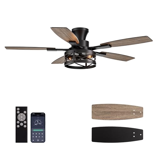 YouthDream 52-Inch Farmhouse Flush Mount Ceiling Fan
