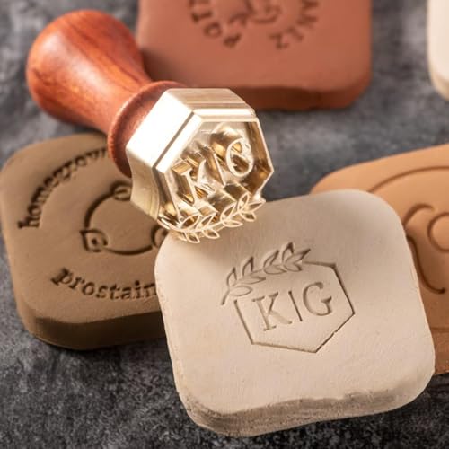 Personalized Pottery Stamp for Clay - Custom Ceramics Stamps - Logo Initial Ceramic Stamper - Potters Tool