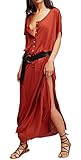 R.Vivimos Women Short Sleeve Casual O-Neck Maxi Long T-Shirt Dresses