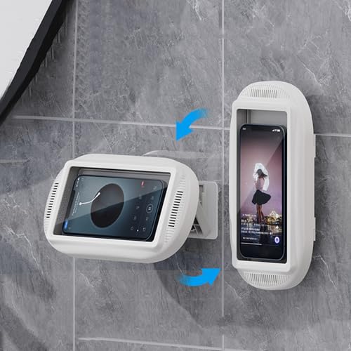 Support de téléphone portable de douche anti-buée et tactile pour mur