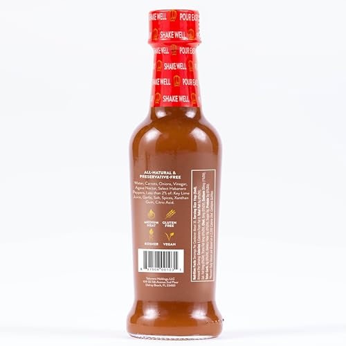 Image of Tabanero Extra Hot Sauce, Made in the USA, Sodium, Small Glass Bottle, 5 oz