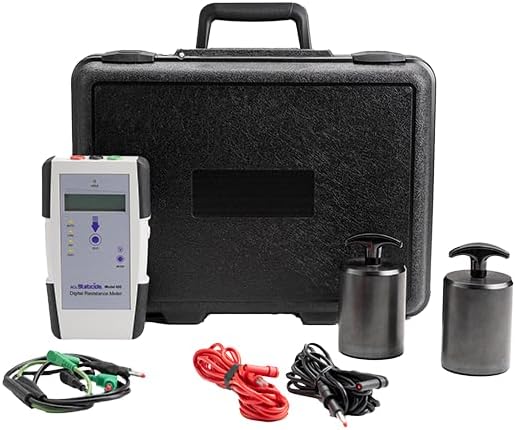 Staticide® 880 Digital Megohmmeter, Includes meter, two 5-lb probes, 80" banana-to-banana shielded split cable and shielded ground cable, 9 volt battery, carrying case