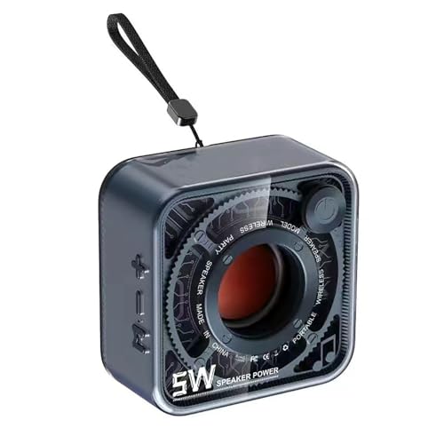 VBESTLIFE Portable Bluetooth Speaker, Transparent Mechanical Armor Style Small Wireless Speaker, 5W Loud Stereo Sound