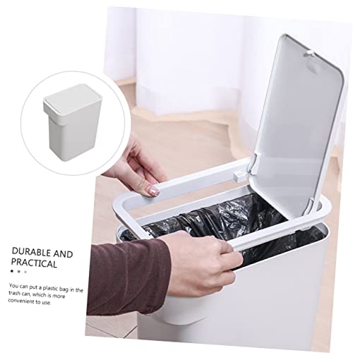 Caneca de basura rectangular gris compacta miniatura 6