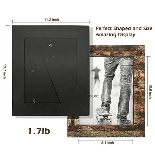 Eosglac Rustic 8.5X11 Wooden Picture Frame, Handmade With Real Birch Bark, Photo Frame Natural #TOP3
