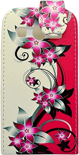 Hülle Für Galaxy Ace 4 Rosa & Cremefarben Blumenaufdruck Design PU Leder Klapp Hülle Kompatibel Mit