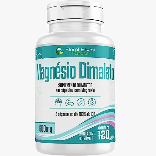 MAGNÉSIO DIMALATO 600mg 120 Cápsulas Alta concentração 420pp